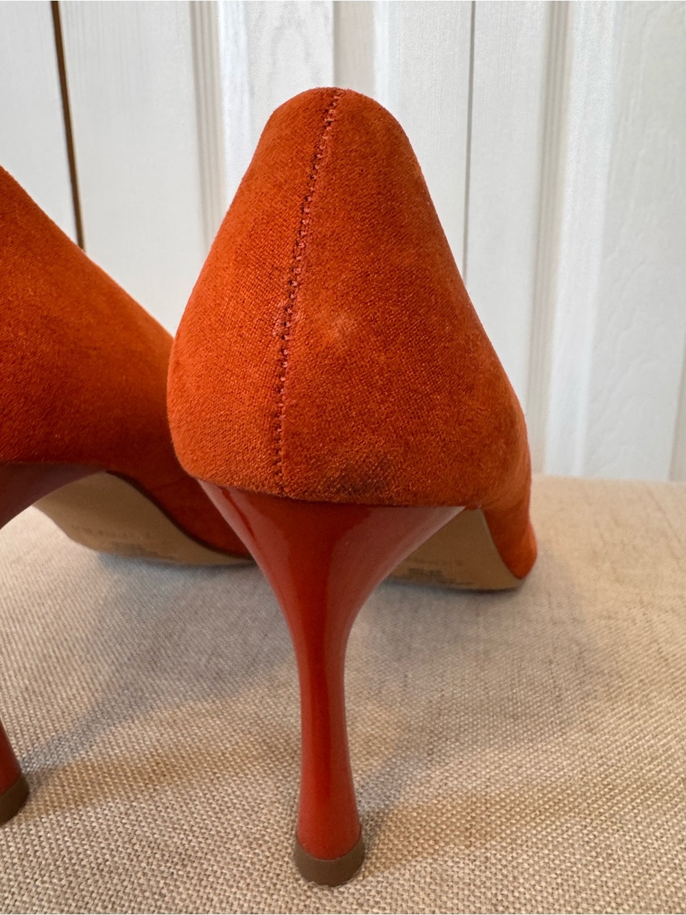 Express Women's Pointed Toe Suede Pumps Rust Burnt Orange 3 Inch Heel Size 6 - Picture 7 of 12